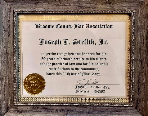 Broome County Bar Association Joseph J. Steflik Jr.